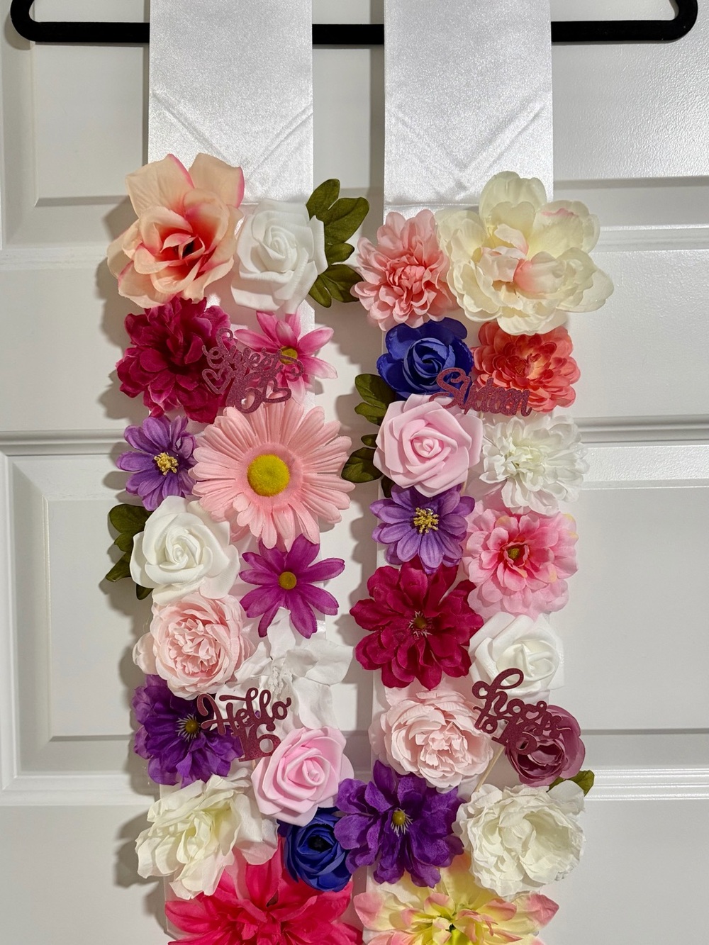 Sweet 16 floral sash/  floral sash/lei